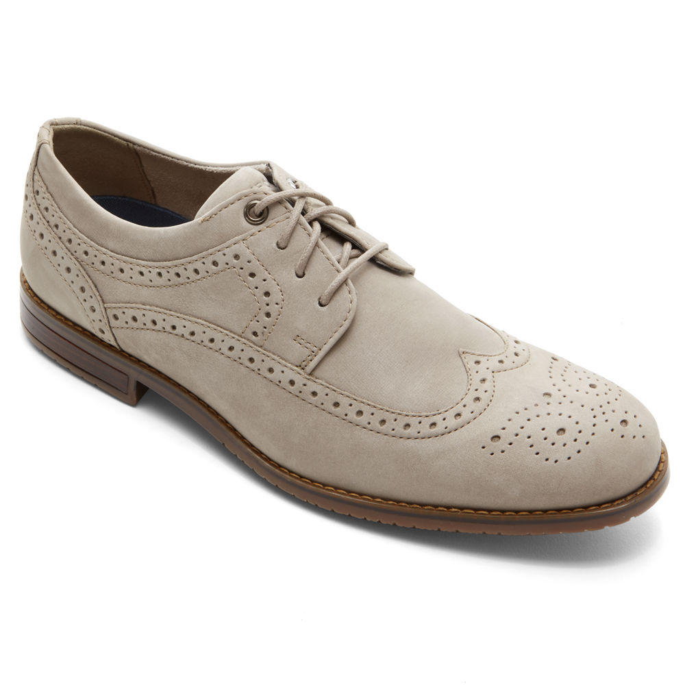 Rockport Mens Oxfords Grey - Style Purpose 3 Wingtip - UK 458-LYWQEV